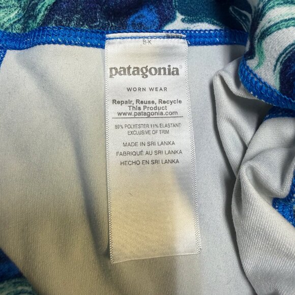 Patagonia Women’s Centered Crops Medium Blue Green Marble EUC - Picture 8 of 12